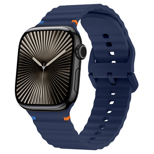 For Apple S10 Wave Stitch Silicone Strap iwatch9/8 Sport Strap applewatch Watch Band