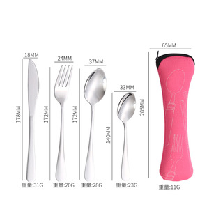 Customized Portable Stainless Steel Tableware Cutlery, Forks and Spoons, Outdoor Picnic Cloth Bag, Table Knife, Spoon and Fork Set, Customized Logo
