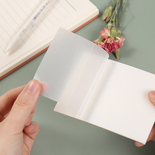 Color Transparent pet Post-it Notes 75mm Tearable Plastic Notes ins Style Simple N-time Notes Notes