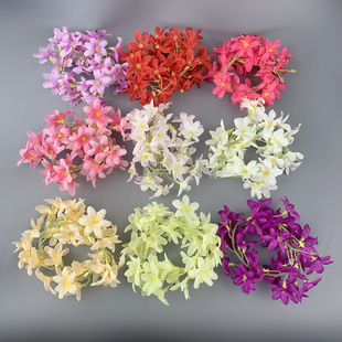 Simulation orchid string 37cm chain artificial flower diy lantern with flower wig headdress clothing decoration props Flower