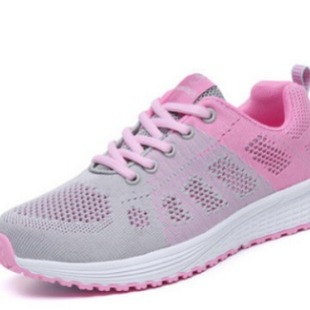 2024 wholesale spring and autumn board shoes women fly woven mesh women's shoes sneakers flat bottom student running shoes women's foreign trade