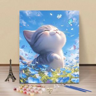 Handmade DIY Digital Oil Painting Tulip Acrylic Painting Fill Color Oil Color Texture Painting Hand-painted Birthday Gift