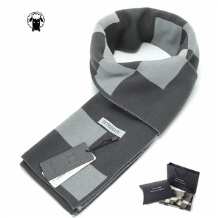Plaid Scarf British Classic Men's Gift Box Birthday Gift Winter 2023 New High-end Scarf Student Winter