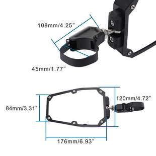 GOOFIT off-road motorcycle rearview mirror rear mirror reflector suitable for normal teeth universal models