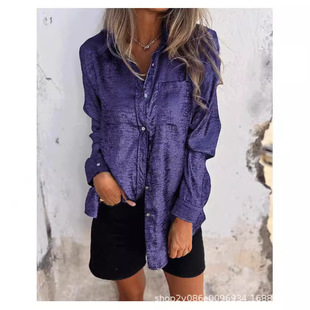 2024 Summer New Fashion Women's Top European and American International AliExpress Amazon Women's Casual Shirt