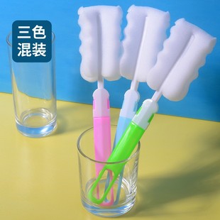 Factory direct supply sponge cleaning Cup brush long handle thermos cup milk bottle brush removable washing Cup cleaning brush Cup brush