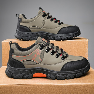 Men's Mountaineering Shoes for Autumn and Winter Sports and Leisure Site Non-slip Wear-resistant Waterproof Work Labor Protection Shoes for Work fleece-lined Cotton Shoes