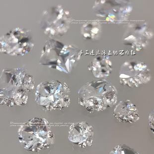 New White Radiant Zircon Pile Drill Nail Art Jewelry No Bottom Hand Pile Drill Ball Flash Full Drill Right Angle Nail Decoration