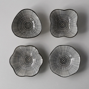 4 Pack Nordic Ceramic Small Dish European Style Seasoning Dish Vinegar Dish Soy Sauce Dish Flavor Dish Dip Dish small size Pre-dinner Dish