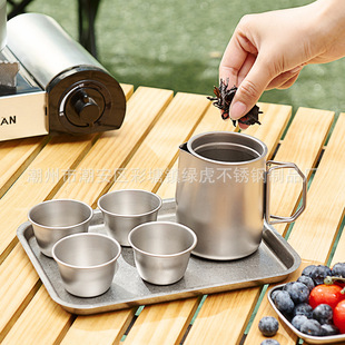 Открытый титановый сплав Портативный Travel Quick Cup Чайный набор Чайник Чайная чашка Camping Минималистичный чайник