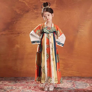 Spring and Autumn New Long-sleeved Girls' Hanfu Dress Children's dress Baby Antique Fairy Chinese Style Improved Tang Suit Han