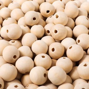 100pcs 20mm Wooden Beads with Hole, Natural Wood Color Round Wooden Beads DIY Jewelry Round Beads