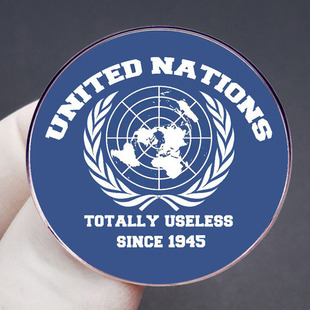 Брошь United International Organization, английская булавка, значок из металлического сплава, аксессуары