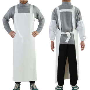 Thickened TPU double shoulder strap waist waterproof oil-proof soft leather food chef cold storage slaughtering wear-resistant aquatic apron