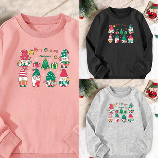 Christmas Cute Busy Gnomes Print Crew Neck Sweatshirt