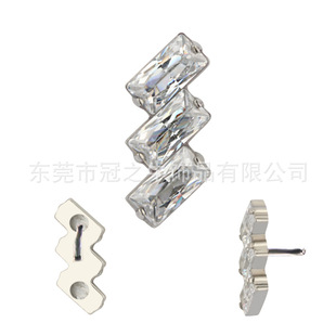Crown Cow F136/G23 Titanium Alloy Puncture Jewelry Toothless Needle Lip Nail Earrings Factory Spot Wholesale