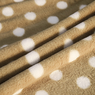 Autumn and winter warm small rabbit fur printing large round dot printing fabric home clothing pajamas fabric geometric flower rabbit plush