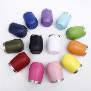 12oz Eggshell Cup Spray Paint Gift Making 304 Stainless Steel Vacuum Thermos Cup Cute Handle Eggshell Cup