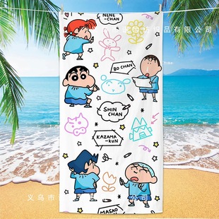 Негабаритные детские быстрорежитые бани Crayon Xiao New Beach Полотенца из микрофибры