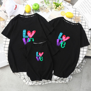 Korean version of fried street tide parent-child cotton T-shirt seaside mother and women's clothing manufacturers in stock flash hair big children's sports jacket