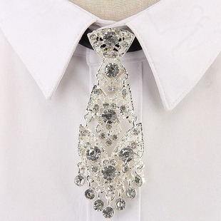 Banquet wedding host metal diamond small tie fashion personality trendy unisex Korean style tie