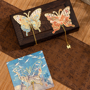 See Eslite Ancient Painting Butterfly Rhyme Series Metal Bookmark Alien Guofeng Butterfly Student Reading Bookmark Clip 4