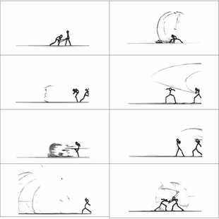 Оптовая Stickman борется за отправку студентов мальчиков страницу поворота анимации день рождения праздничный подарок творческий подарок ручной поворот книги перемещение
