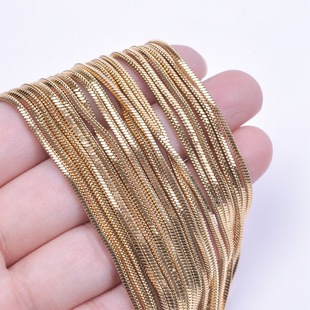 1.5mm cross chain 18k gold square snake chain 304 stainless steel chain jewelry accessories necklace bright do not fade