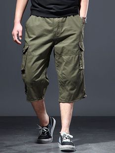 Summer Loose Overalls Capri Pants Men's Sports Shorts Plus Large Size Casual 7 Pants for Fatty Fat Men's breeches