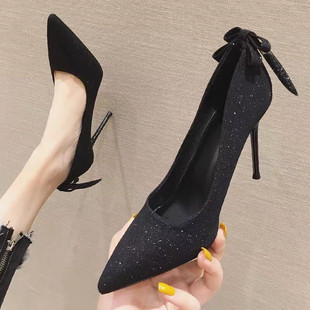 Trendy Women 2023 European and American Pointed Women's Single Shoes OL Sexy Night High Heels Stiletto Heel Golden Wedding Shoes Work Shoes for Women