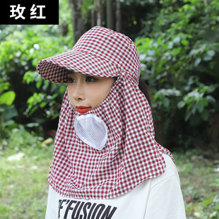 Women's hat summer sun hat sunscreen hat shawl face protection neck protection sunscreen outdoor cycling dry farm work dustproof