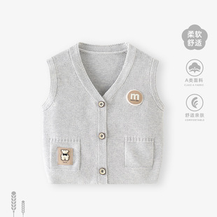 Baby Vest Autumn Outfit for Boys, Knitted Sweater Vest, Toddler Sleeveless Jacket, Stylish Outerwear for Spring and Autumn