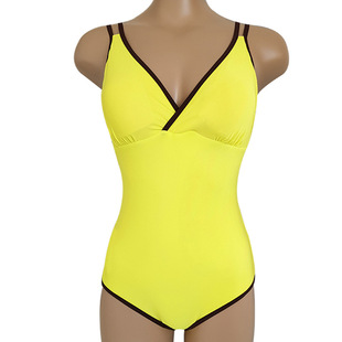 South Korea foreign trade swimsuit female sexy deep V small chest conjoined triangle solid color pure wind bubble hot spring wholesale swimsuit