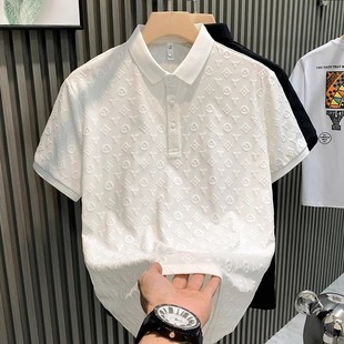 European Tide Внешняя торговля POLO рубашка с короткими рукавами мужской дикий летний новый повседневный отворот деловая жаккардовая футболка