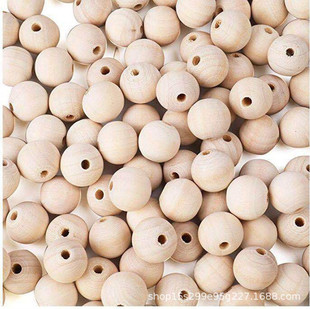Beech ball drilling round wooden ball wooden beads wooden round beads raw wood color wooden ball DIY jewelry accessories round wooden beads wholesale
