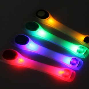 Wholesale LED luminous silicone arm belt luminous arm belt running cheer props spot supply safety luminous belt