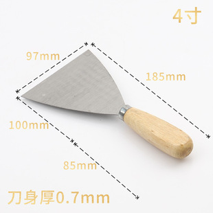 Factory wholesale ordinary wooden handle putty knife paint tools cleaning blade straight putty knife batch knife