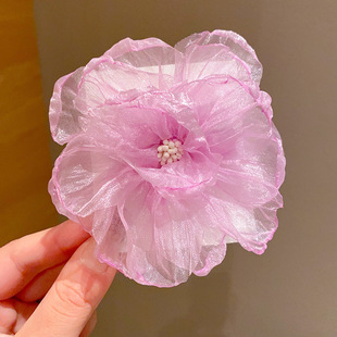 New super fairy beautiful three-dimensional lily flower atmosphere behind the head hair clip headdress flower hair accessories wholesale flower head
