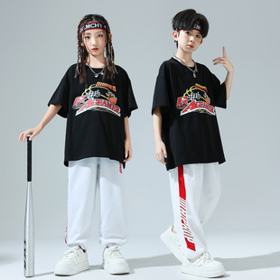 Children's Street-fried Hip-hop Performance Suit Children's Drum Performance Suit Summer Girl's Jazz Dance Boy's Street Dance Fashion Suit