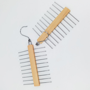 Cross-border 20 hanging rod silk scarf hanging seamless anti-hook silk multi-purpose solid wood hanger tie hanging wholesale