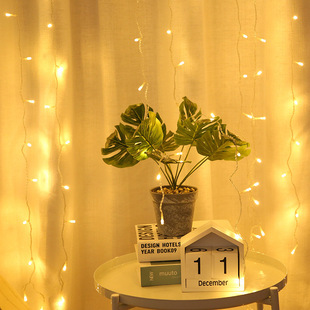 Cross-border Christmas decoration lights led copper wire lights girls room curtain lights 3 meters X3 meters 300 lights holiday decoration