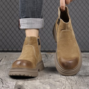 2024 men's new mid-barrel autumn and winter men's martin boots