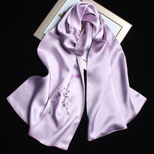 New Year's Goods for Mother-in-law Su Embroidery Pure Hand Embroidered Silk Scarf Female Mulberry Silk Scarf Small Shawl Business