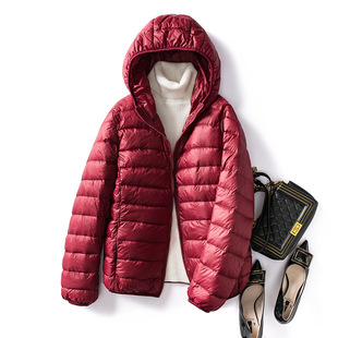 Down Jacket Women's 2024 Autumn and Winter New Short Lightweight Warm Slim-fit Korean Style White Duck Down Fashion Hooded Jacket