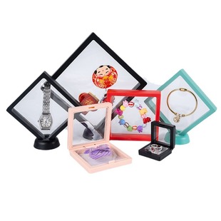 Square jewelry dustproof storage transparent film packaging box small commodity gift jewelry display suspension box