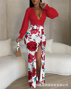 2023 Europe and the United States new wish Amazon casual high split long skirt cross-border foreign trade women's clothing