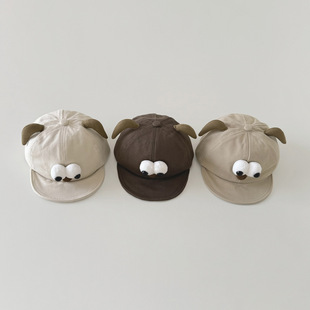 Qiu Nan South Korea Baby Hat Spring and Autumn Thin Cute Big Eyes Cap Soft Brim Sunshade Sunscreen Baseball Cap