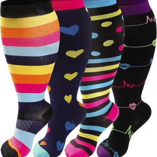 Cross-border Amazon temu plus fat plus size compression socks high elastic fat socks sports fitness compression socks fat socks