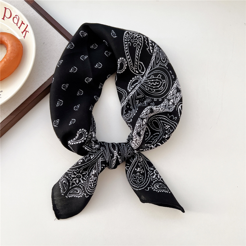 65 Paisley Small Square Scarf for Women, Spring and Autumn Vintage Velvet Decorative Neck Scarf, Shirt Ins Headscarf, Hairband, Scarf