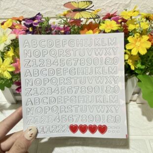 2023 new white stickers digital stickers Red love three-dimensional bubble stickers gift for children without packaging